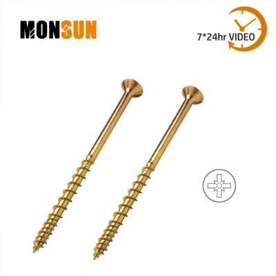 Pz Cross Recess High Performance Waxed Yellow Zinc Plated Multipurpose Wood Screw/Chipboard Screws