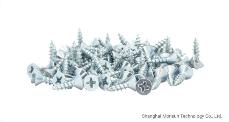 Cross Recess Flat Head Zinc Plated Standard Particle Board Screw