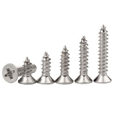 Stainless Steel 304 Countersunk Head Cross Recessed Self Tapping Screw, Phillips Flat Head Self Tapper Screw