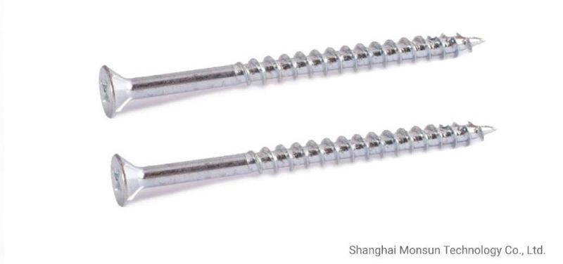 T17 White Claer blue Zinc Plated Phillips Flat Head W/ Nibs U Thread Cut Point Chipbaoard Screws/Particle Board Screw