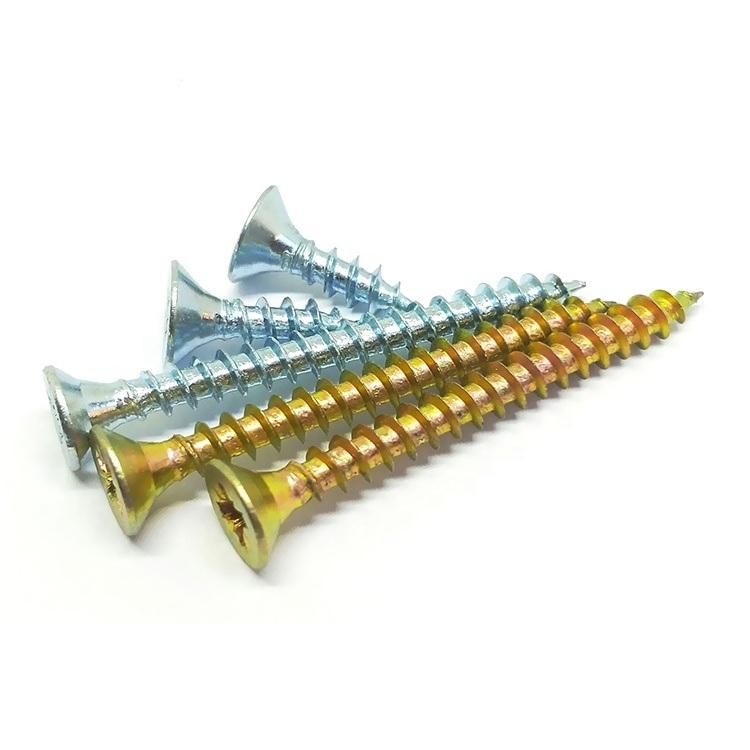 Angola Tanzania Colombia Market/Ot Sale Carbon Steel Chipboard Nail Yellow Zp Ecological Plate Nail Self Tapping Screw Factory Supply