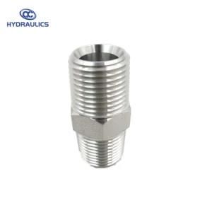 Male Pipe X Male Pipe Hex Fitting Ss5404 NPT Nipple Hydraulic Parts