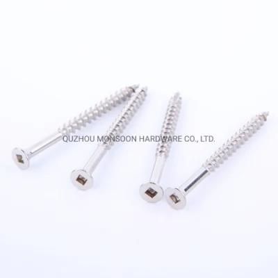 Stainless Steel Countersunk Square Head Chipboard Screws with Ribs