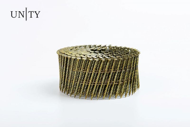 Steel Coil Nails with Screw Shank Diamond Point