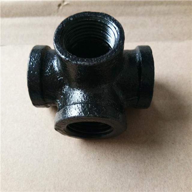 1/2" Malleable Cast Iron Crossing Iron Pipe Fittings 4 Way Tee Fitting