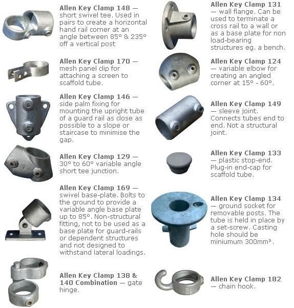 Allen Key Clamp Fittings, Fence Pipe Accessories