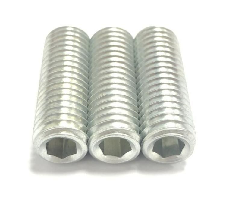 Hexagon Socket Set Screws with Flat Point Zinc Plated Grade 8.8