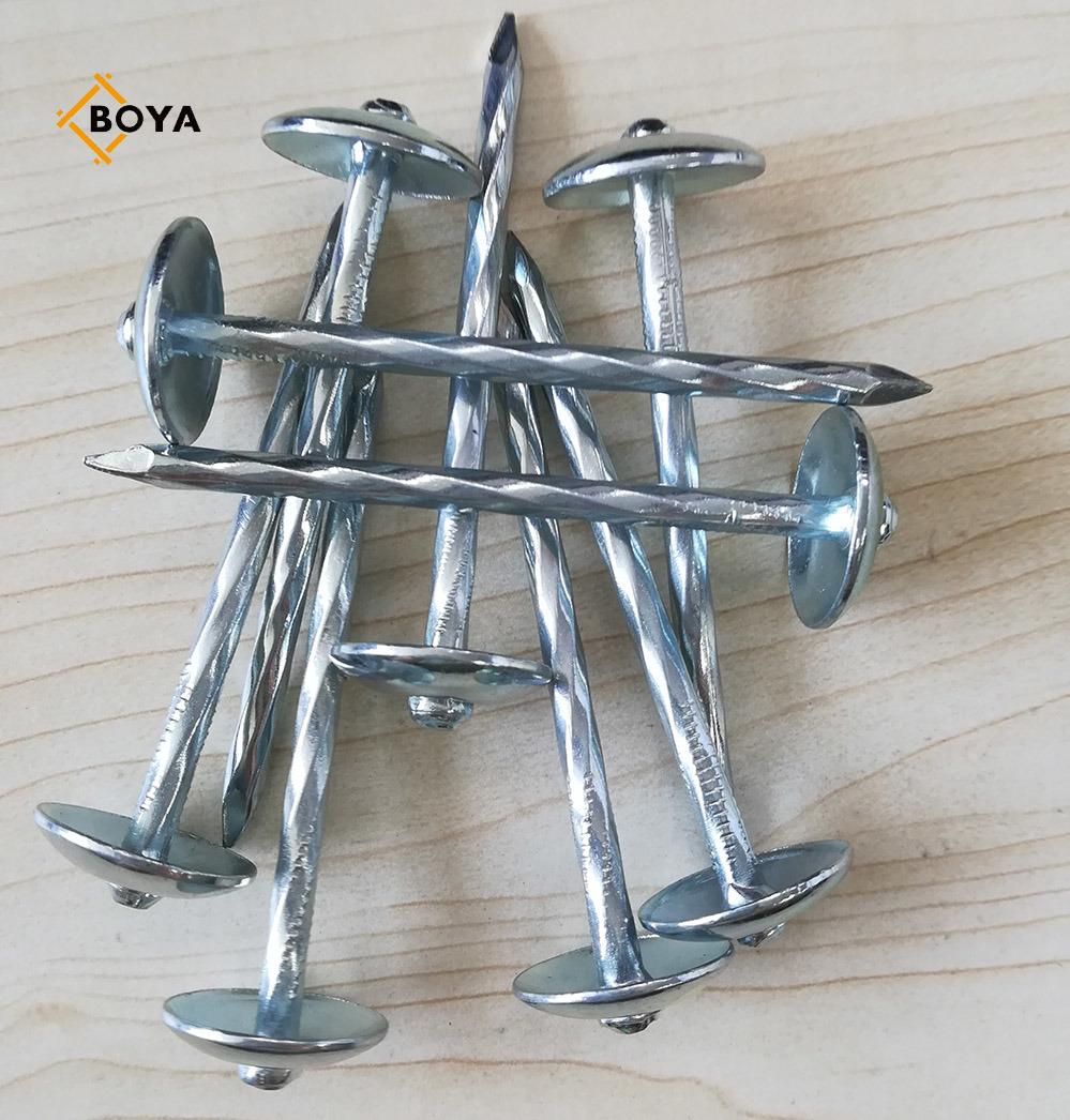 Hot Sale Umbrella Head Twisted Shank Roofing Nail Roofing Nail with Washers