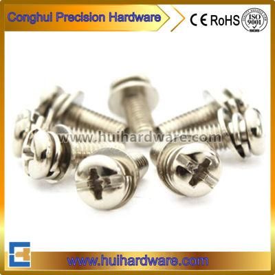 Nickel Plated Slot Pan Head Assembled Sem Screw