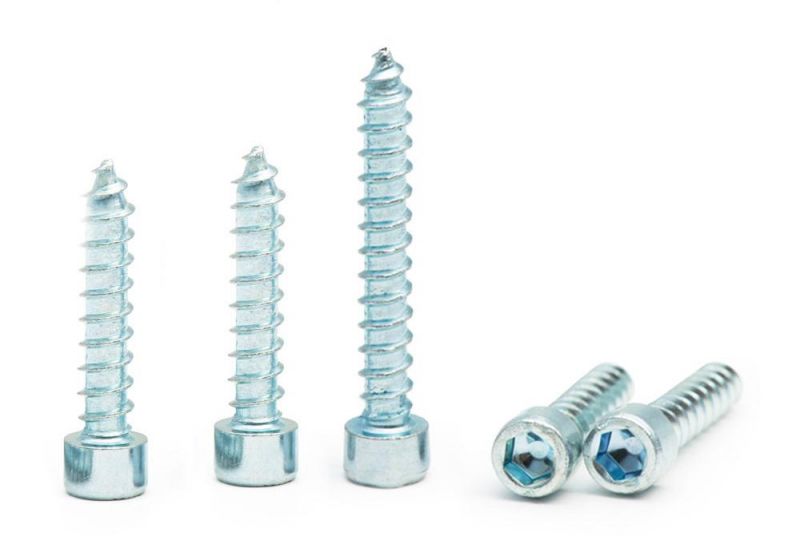 Blue Galvanized Cylindrical Head Socket Head Tapping Screws for Door
