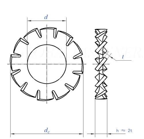 China Fastener Factory Serrated Internal External Tooth Lock Washer
