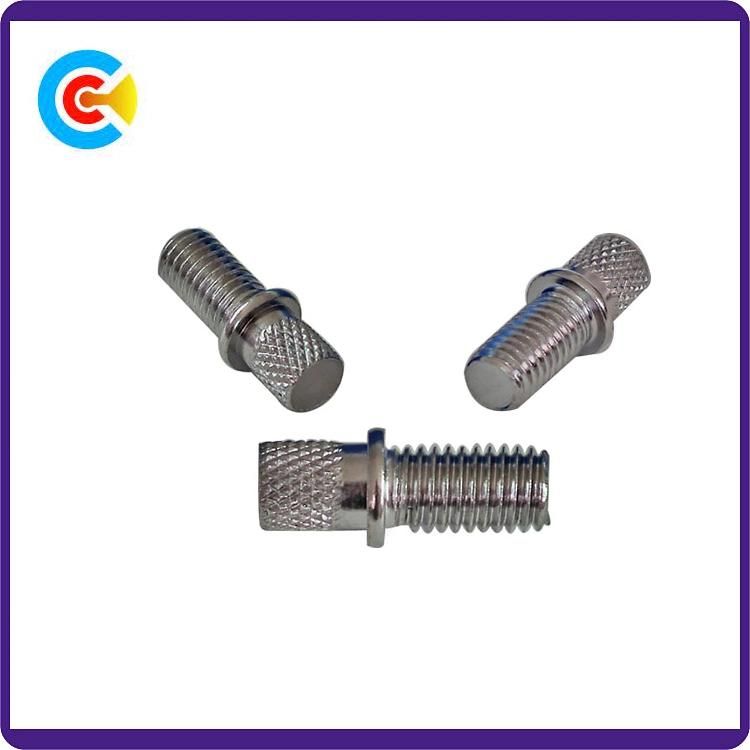 Carbon Steel/4.8/8.8/10.9 M2.5/Galvanized/Customized Double Rod Fastener Knurled Bamboo Screw