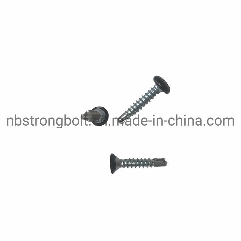Countersunk Head Self Drilling Screw with Ral 9017 Head Painted