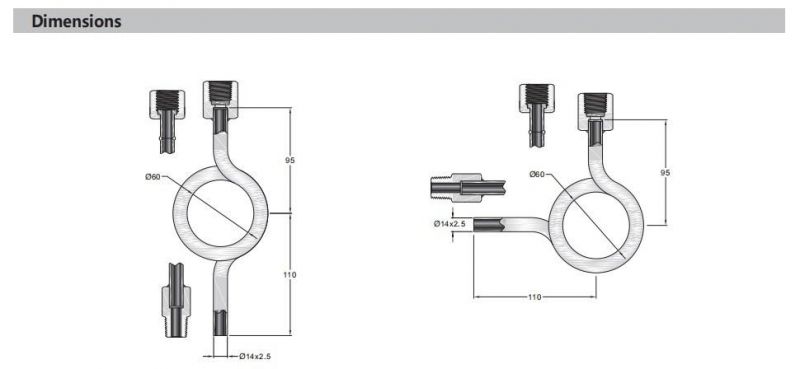 Stainless Steel 316 304 Pressure Gauge Syphon Tube Syphon Pipe