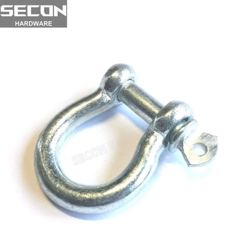 China Factory Wholesale Hardware Rigging 3/4" 4.75t Galvanized Us Type G209 Anchor Shacke Steel Forged Lifting D Ring Bow Shackle