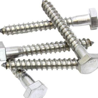 A2-70 SS304 Stainless Steel 304 DIN571 Hex Head Lag Wood Screw