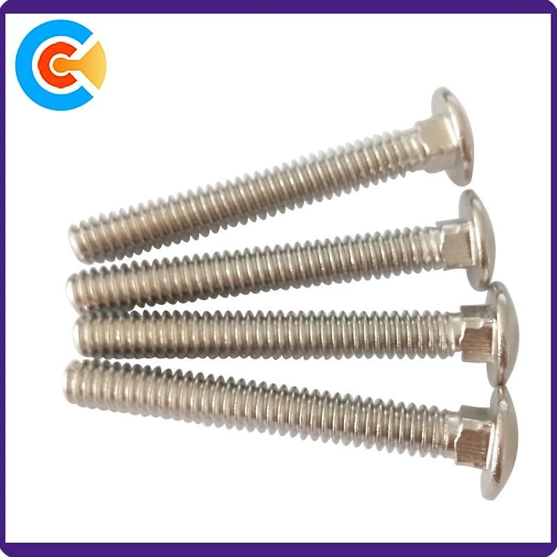 Carbon Steel M6 Zinc Plating Tound Head Carriage Screw