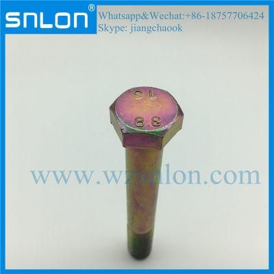 Grade8.8 Yellow Zinc Hexagon Head Bolt Machine Screw
