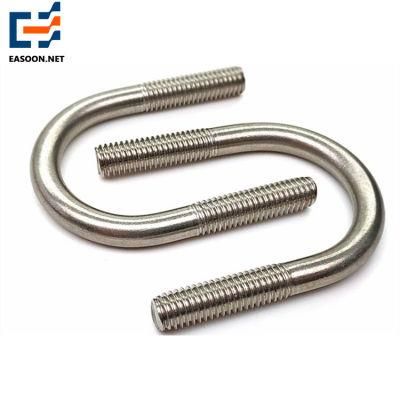Galvanized U Bolt Stainless Steel Ubolt Threaded Rod U-Bolt Type Pipe Clamp 5.8 6.8 8.8 Fastener U Shape Anchor Bolts Made in China