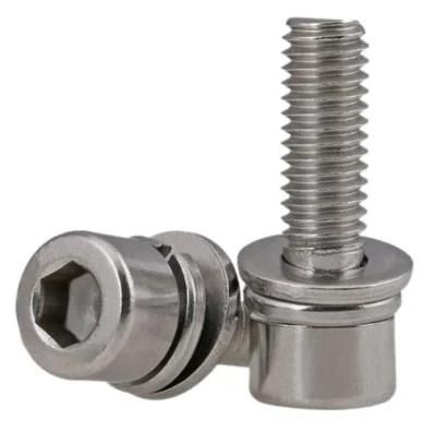 Stainless Steel Hex Socket Combination Machine Screw Bolts with Washer Collar