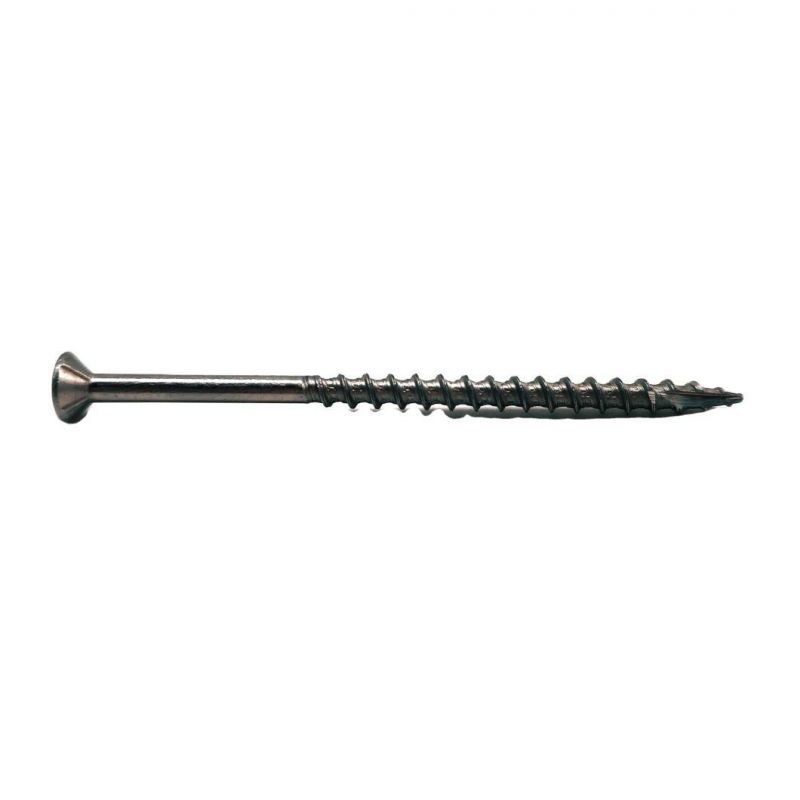 Stainless Steel T17 Flat Square Head Deck Screw Chipboard Screw with 4 Ribs