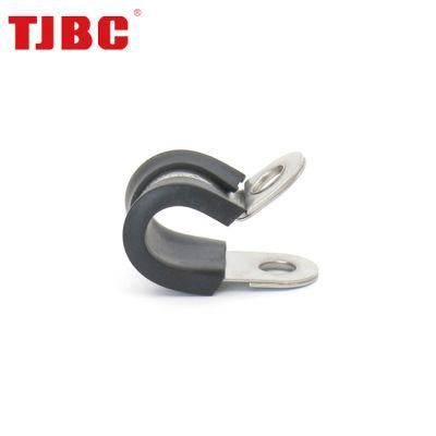 Rubber Black Plastic P Clip Hose Cable Holder Conduit Clamp