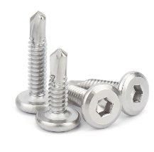 M5.5 410 Stainless Steel Flat Head Hexagon Socket Drill Tail Chamfered Self Tapping Self Drilling Dovetail Screw