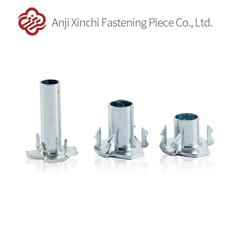 Barbed Four Prong Nuts Carbon Steel Furniture Fastener Nuts