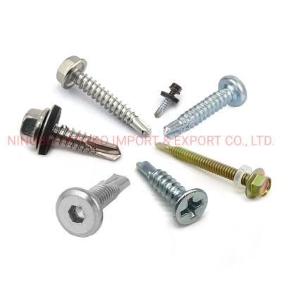 China Wholesale Galvanised Metal Hexagon Head Tek Wood Stainless Steel Hex Self Drilling Screw with EPDM Washers Roofing Screw