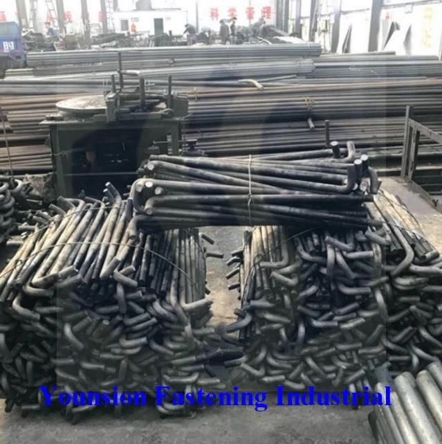 Yellow Zinc Plating and 4.8 Grade Anchor Bolt in U Bolt Style for Bsw 3/8 and DIN Standard