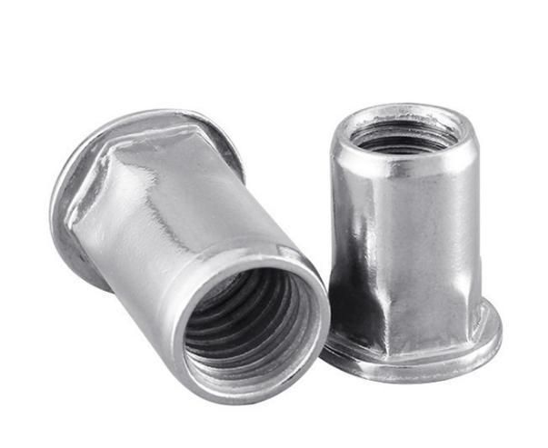 M4-M12 SS304 SS316 Flat Head Open End Semi Hex Body Rivet Nut