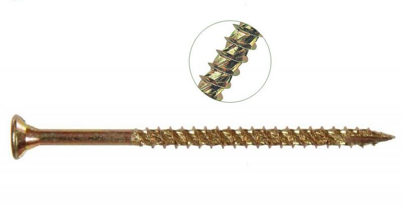 Rifled Shank Csk Head with Ribs Cutting Point Turbo Wood Screw