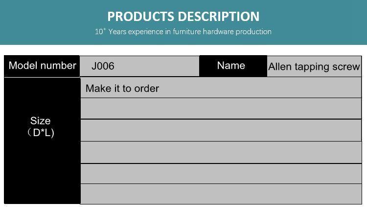 Industrial Steel Tapping Screw Fasteners Screws Furniture Accessories