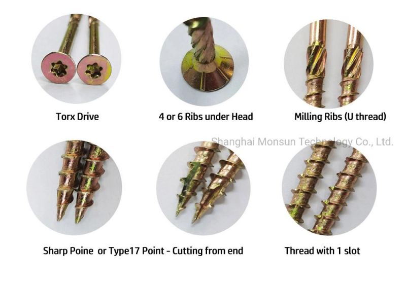 Thread with Slot Cutting Point Torx Drive Chipboard Screw