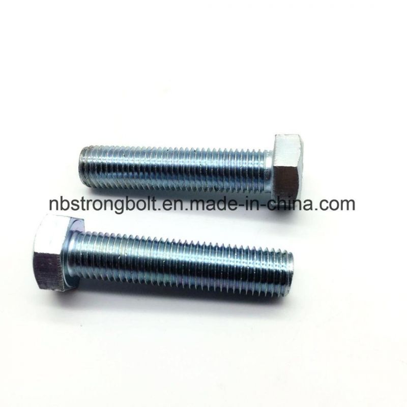 DIN933 Hex Bolt Cl. 4.8 with White Zinc Plated Cr3+