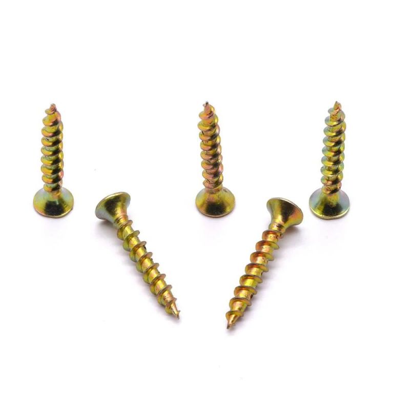 Zambia Market/Hot Sale Carbon Steel Chipboard Nail Yellow Zp Ecological Plate Nail Self Tapping Screw Factory Supply