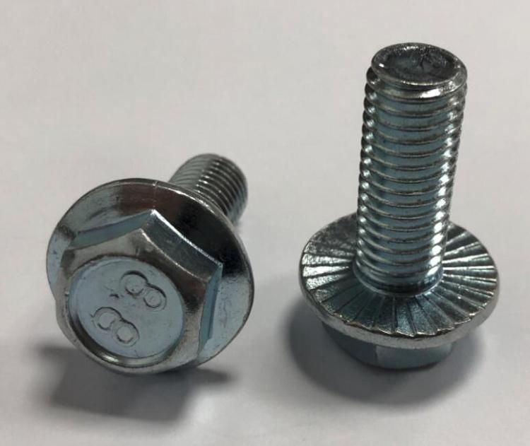 Hex Flange with Serration Head Bolt Zinc Plated DIN6921