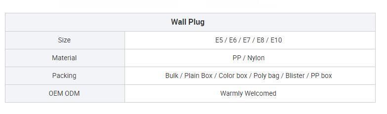 Wholesale Plastic Wall Plug for Hollow and Solid Wall Plastic Anchor Cheap Price Customized Package Available