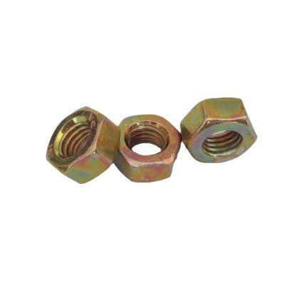 China Wholesale Carbon Steel Q195 Hex Nuts DIN 934 M10X1.25 Yellow Zinc Plated for Hex Bolt