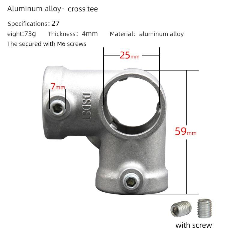 Aluminum Key Clamp Pipe Fittings 3/4′′ 1" 3 Way Through for Pipe Nipples