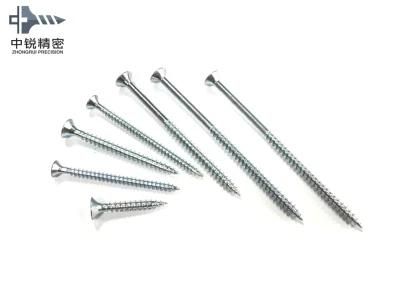 Pozidriv Flat Head Chipboard Screw Double Csk Flat Full Thread C1022 Harden White Zinc Plated 4X40mm Chipboard Screw