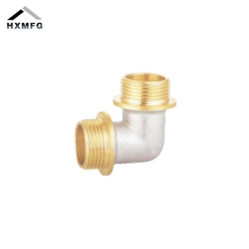 Equal Male 90 Degree Nickel Plate Thread Fitting Elbow with Flange