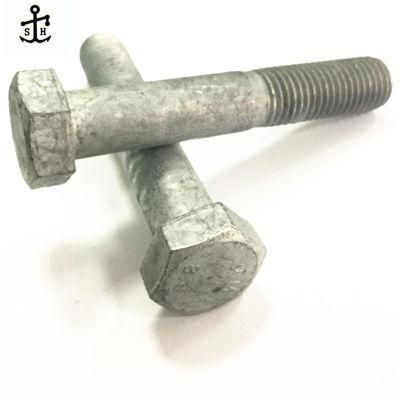 Metric Steel Hot DIP Galvanized M4-M36 Class 8.8 DIN931 Fastener Bolts Hexagon Head Bolts Made in China
