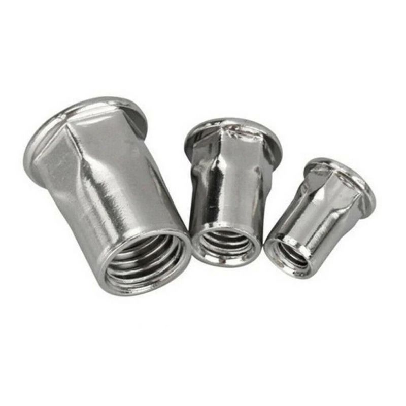 Zinc Plated Flat Head Half Hex Open End Rivet Nut M4-M12
