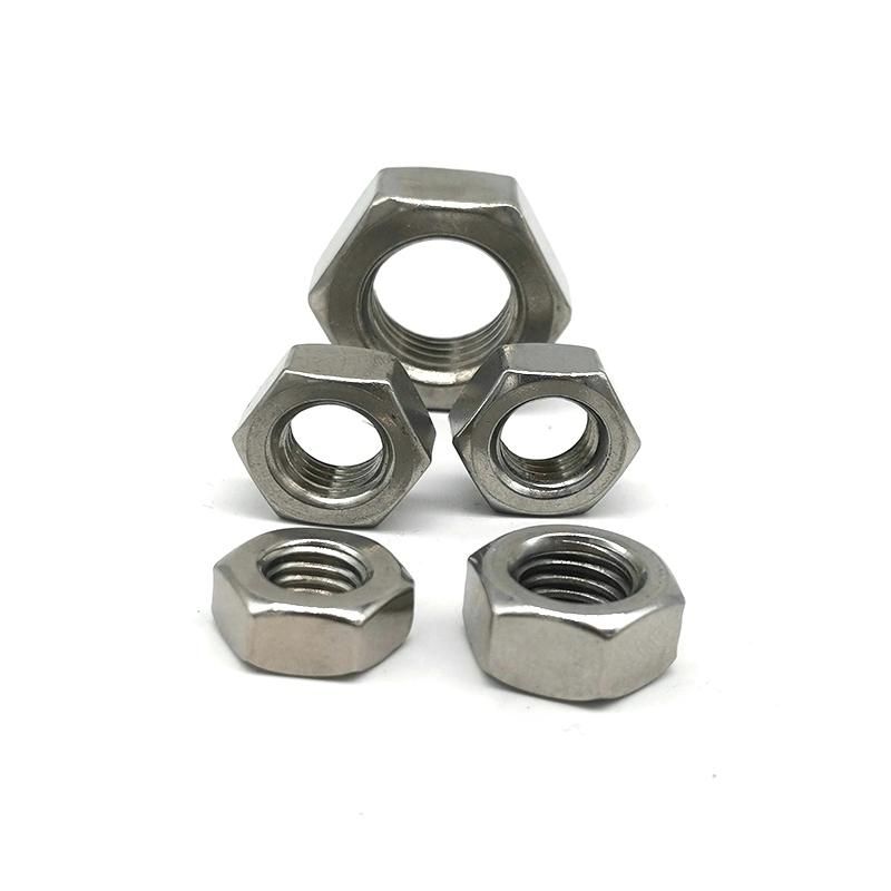 M5 SS304 Stainless Steel A2-70 DIN934 Hex Nut Hexagon Nut with Coarse Thread Fine Pitch Thread