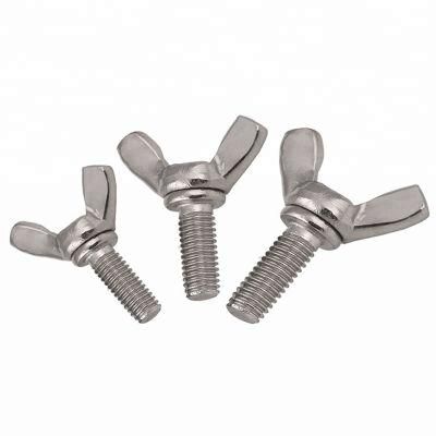 OEM Stainless Steel 304 316 Thumb Wing DIN316 Male Threaded Butterfly Bolt and Nut