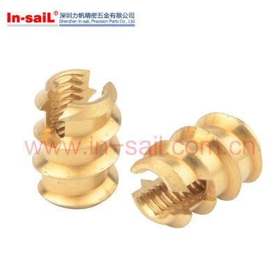 Self-Cutting Threaded Inserts Brass Plain