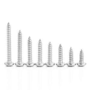 Nickel Plated Micro M1 M1.2 M1.4 M1.5 M1.6 M1.7 M1.8 M2 M2.3 M2.6 M2.8 M3 M3.5 M4 Pan Round Head Self Tapping Screw for Plastic