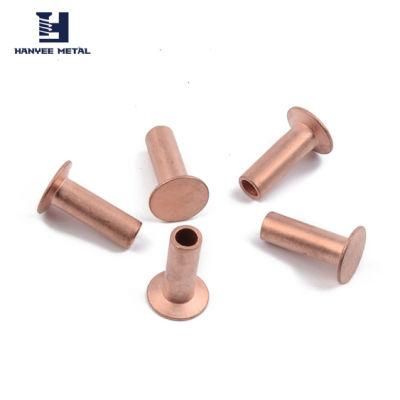 Hanyee High Purity Copper Semi Hollow Flat Head Rivet