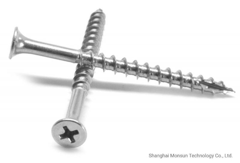 Stainless Steel Bugle Flat Head Phillips Recess/Square Drivetype 17 Particleboard Chipboard Screws